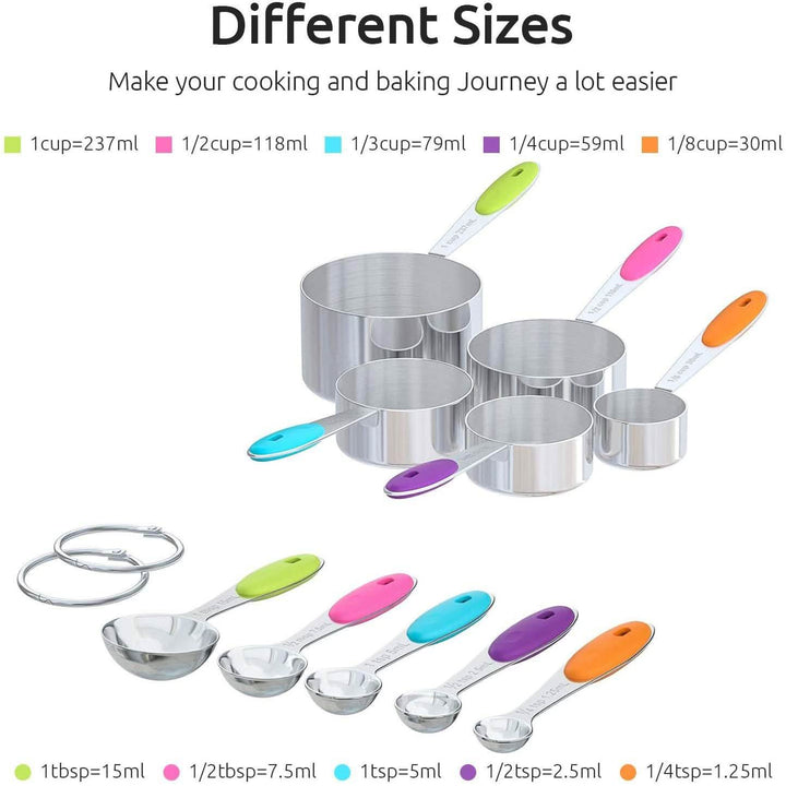 10 - Piece: Measuring Cups and Spoons Set - KitchenCraftedGoods