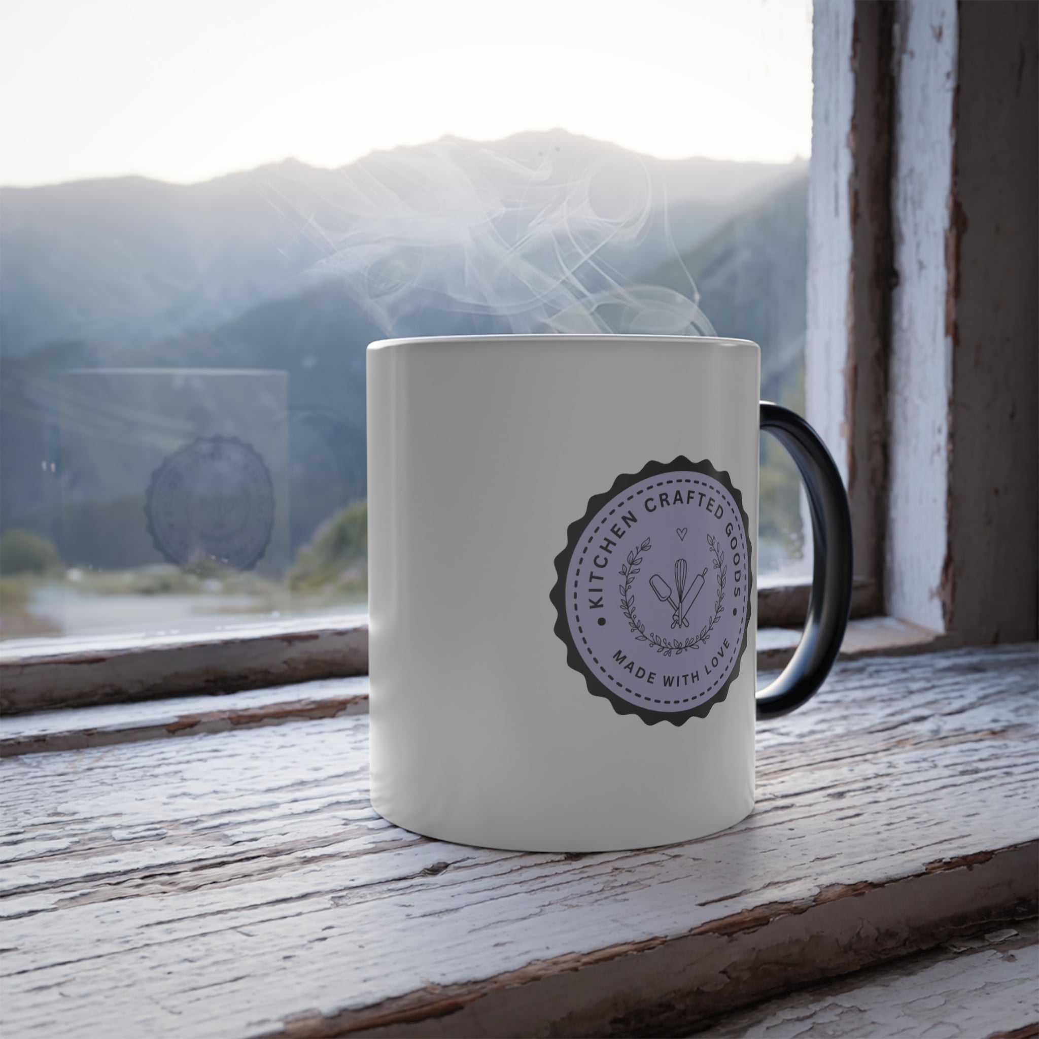 Color-Changing Mug — Kitchen Crafted Goods logo Heat Reveal 11oz