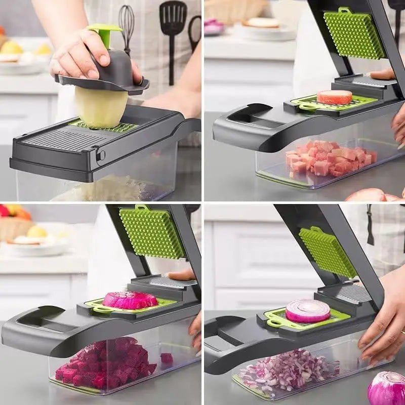 16 - in - 1 Vegetable Chopper & Mandoline Slicer with Cleaver Blade - KitchenCraftedGoods