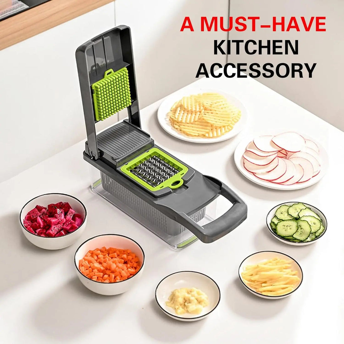 16 - in - 1 Vegetable Chopper & Mandoline Slicer with Cleaver Blade - KitchenCraftedGoods