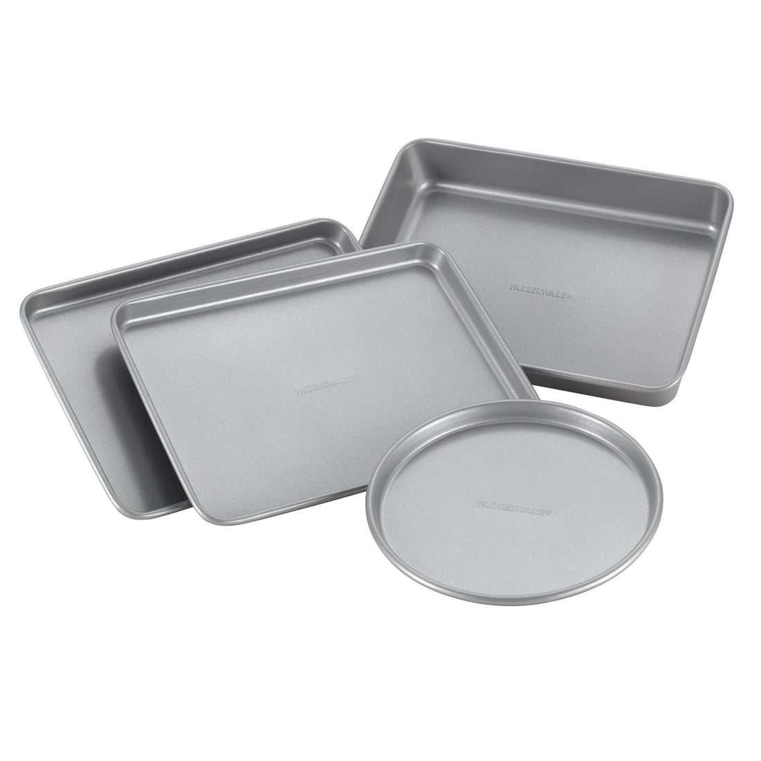 4-Piece Nonstick Bakeware Toaster Oven Set Gray