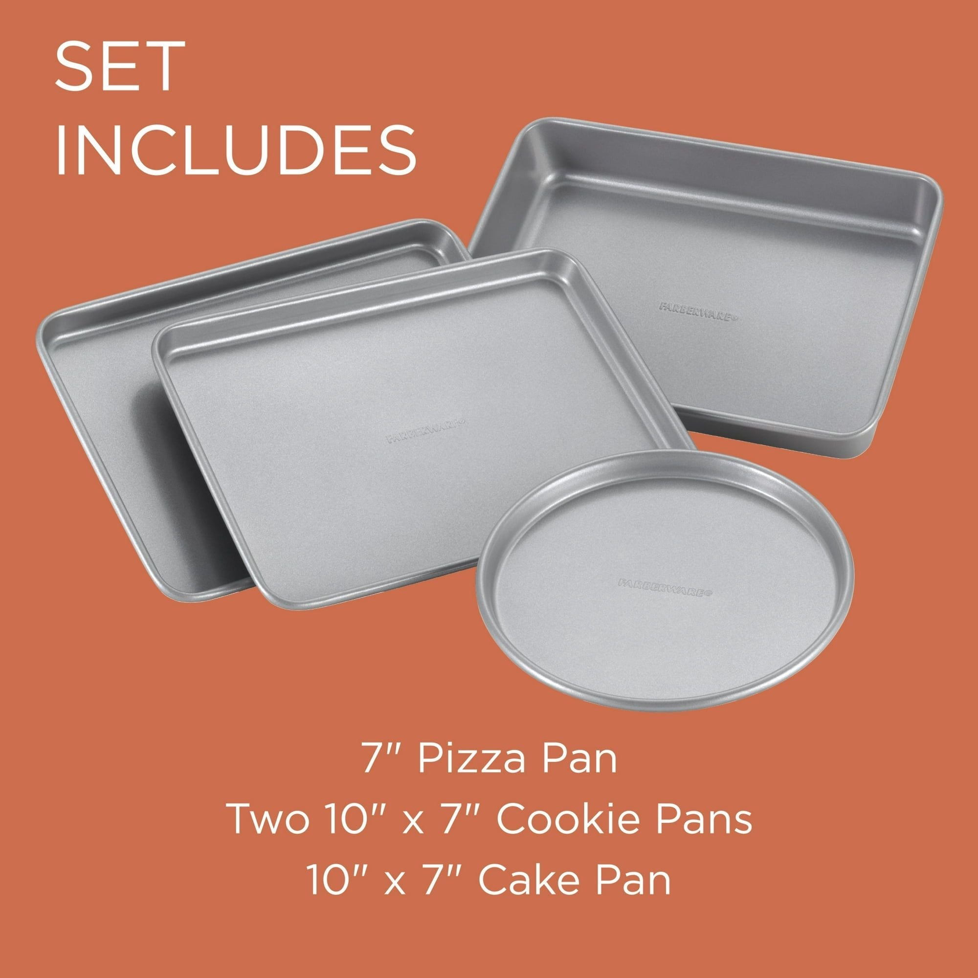 4-Piece Nonstick Bakeware Toaster Oven Set Gray