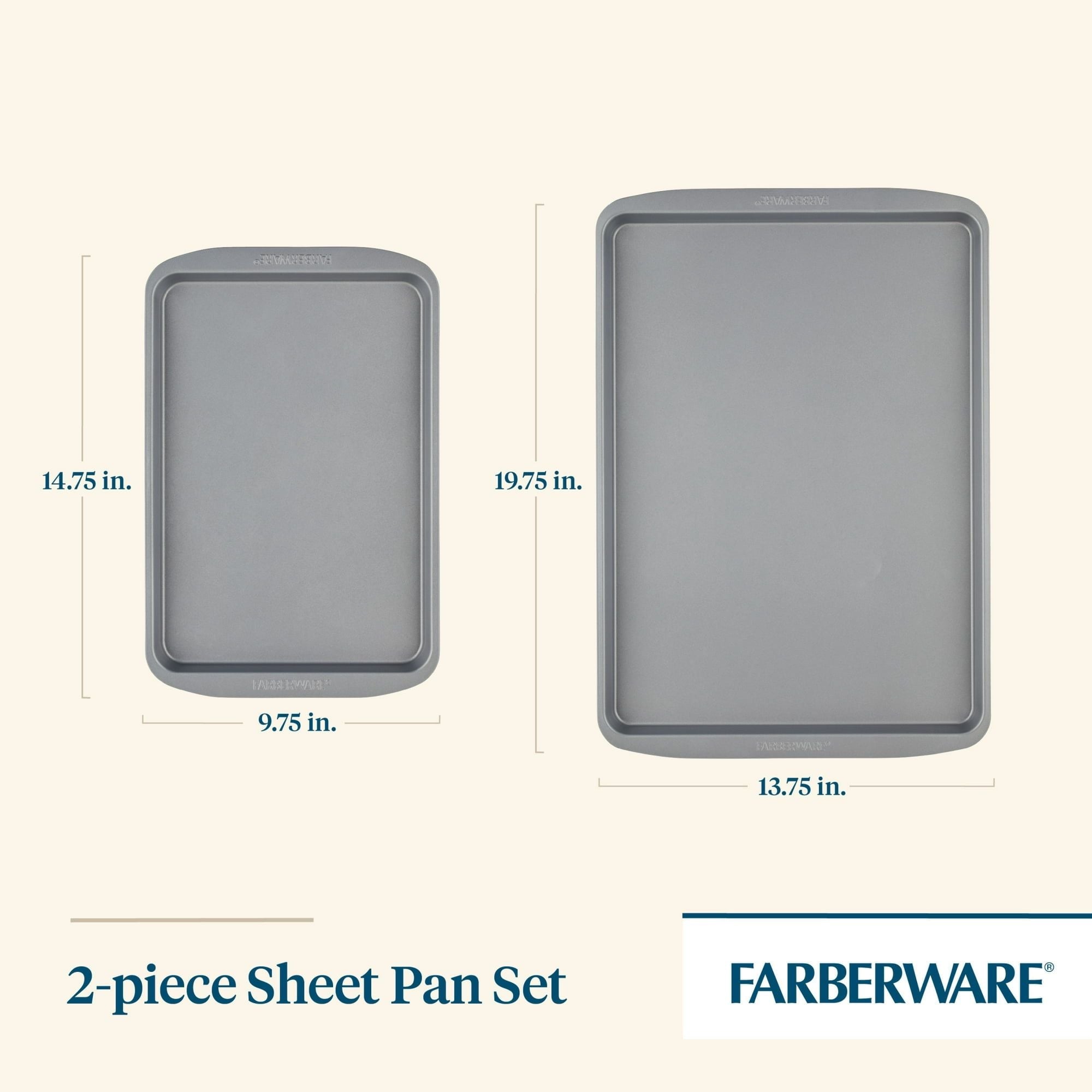 GoldenBake 2-Piece Nonstick Sheet Pan Set Gray