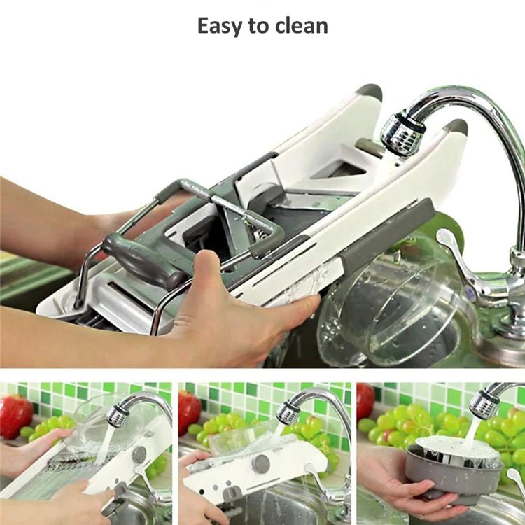 18 - in - 1 Adjustable Mandoline Slicer – Stainless Steel Vegetable Cutter, Julienne Grater, Onion & Potato Slicer - KitchenCraftedGoods