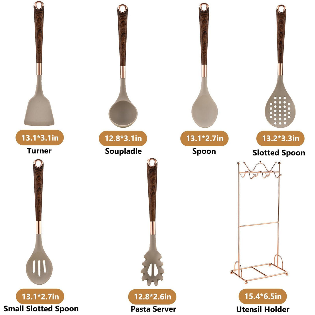 7-Piece Silicone Kitchen Utensil Set with Holder