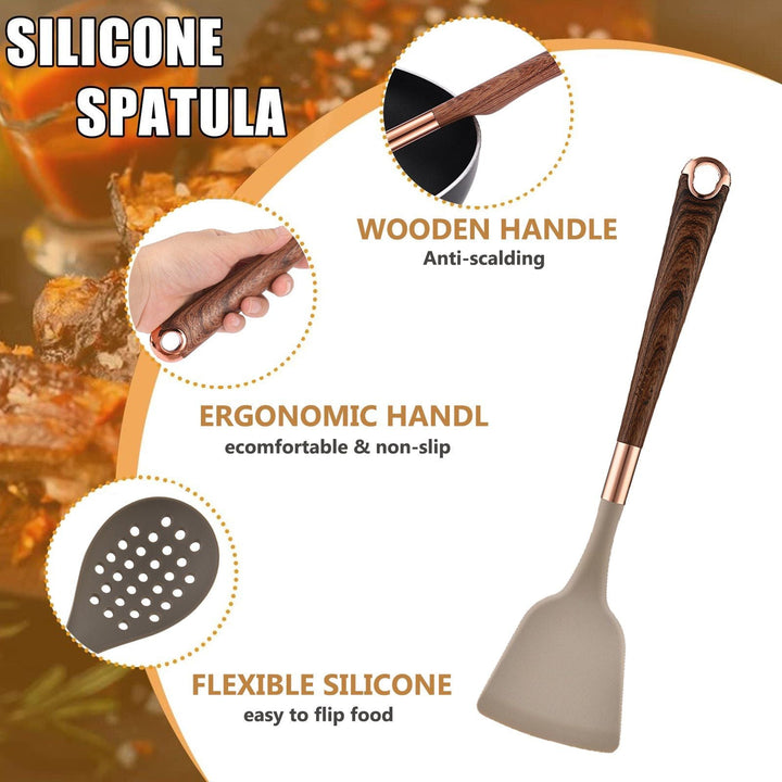 7-Piece Silicone Kitchen Utensil Set with Holder