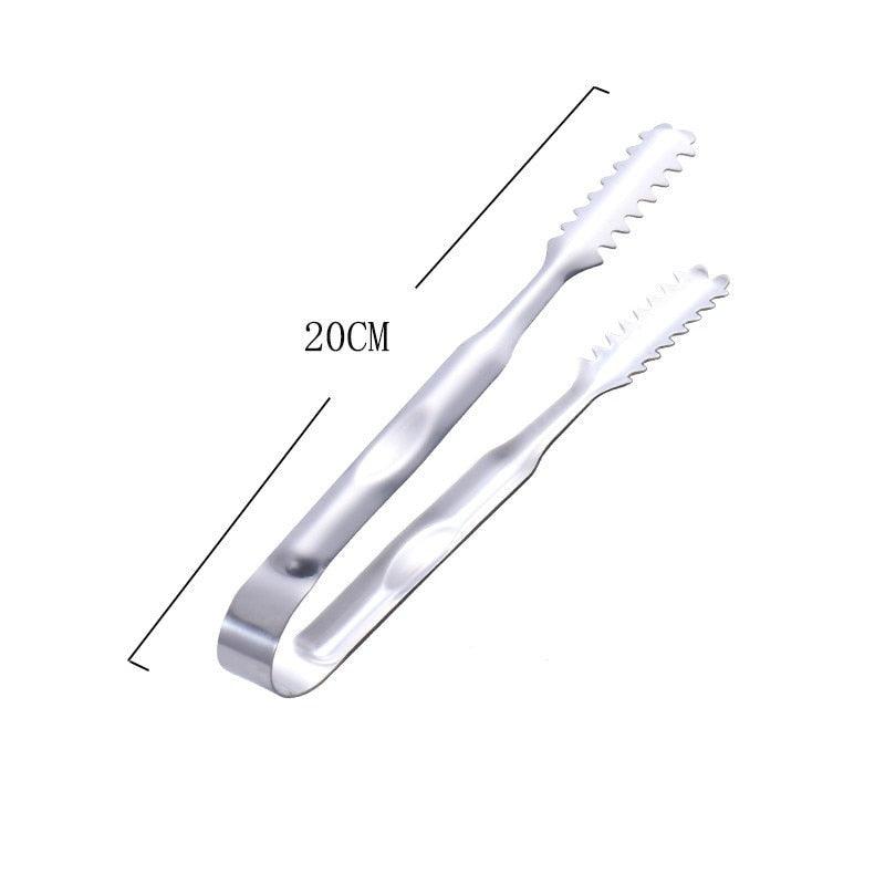 Stainless Steel Heat-Resistant Kitchen BBQ Food Tongs