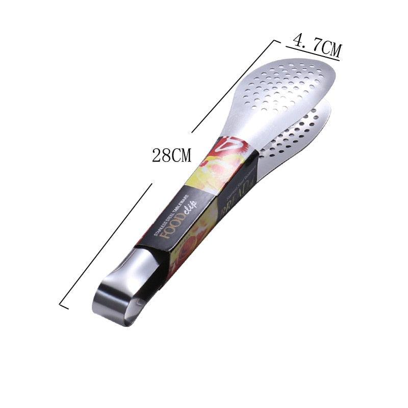 Stainless Steel Heat-Resistant Kitchen BBQ Food Tongs