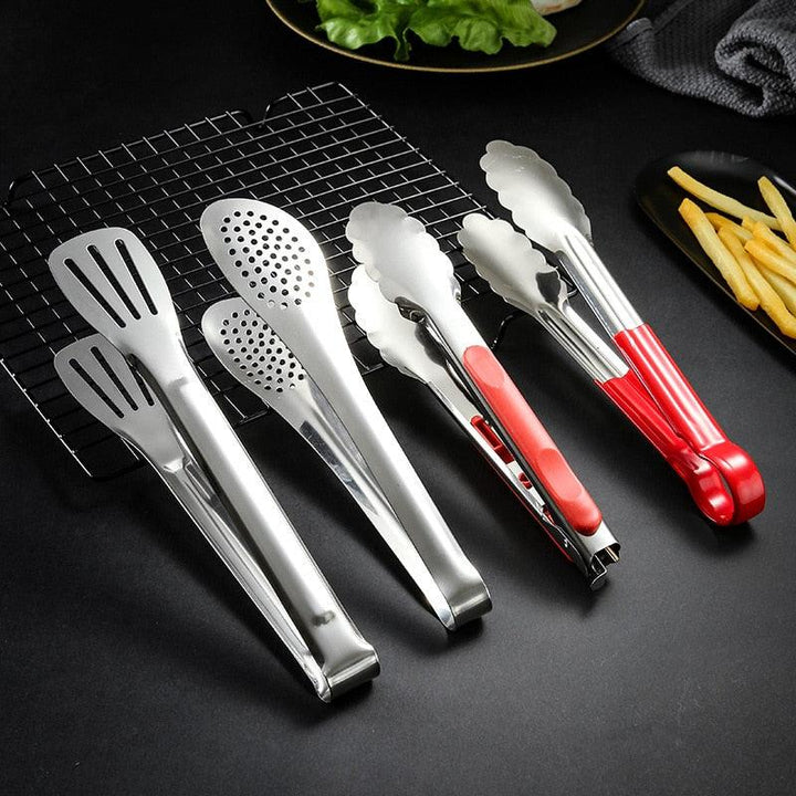 Stainless Steel Heat-Resistant Kitchen BBQ Food Tongs