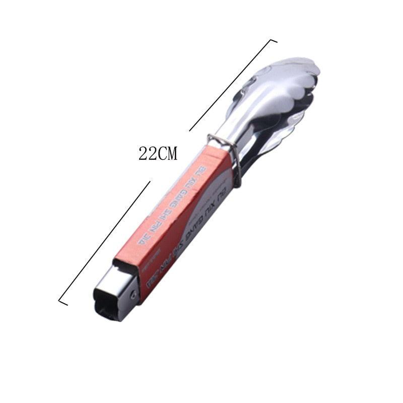 Stainless Steel Heat-Resistant Kitchen BBQ Food Tongs