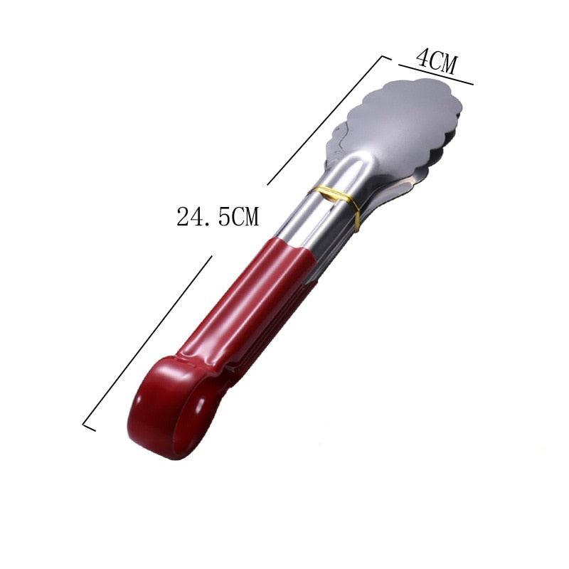 Stainless Steel Heat-Resistant Kitchen BBQ Food Tongs