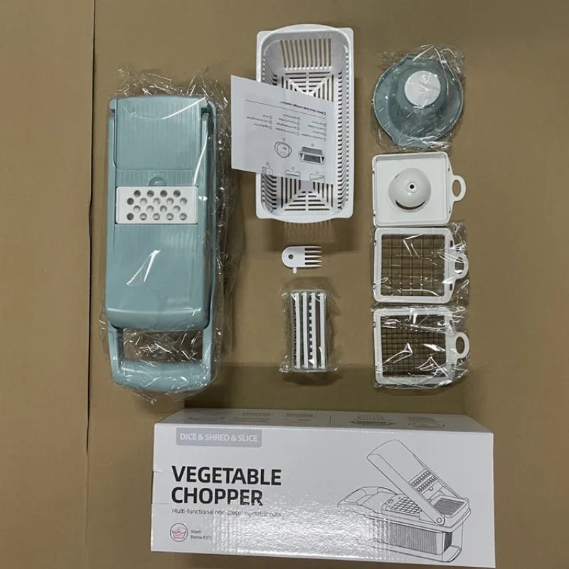 3 - in - 1 Vegetable Slicer Cutter Grater with Basket - Kitchen Essential - KitchenCraftedGoods