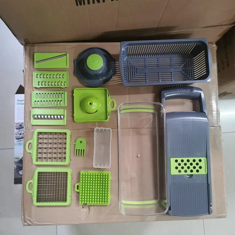 3 - in - 1 Vegetable Slicer Cutter Grater with Basket - Kitchen Essential - KitchenCraftedGoods