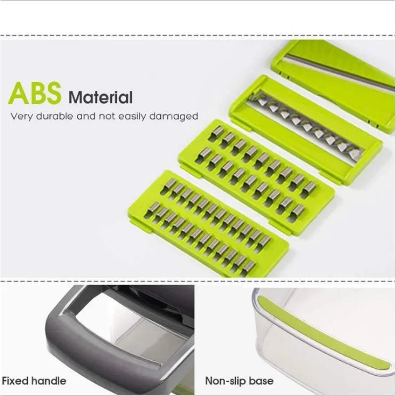 3 - in - 1 Vegetable Slicer Cutter Grater with Basket - Kitchen Essential - KitchenCraftedGoods