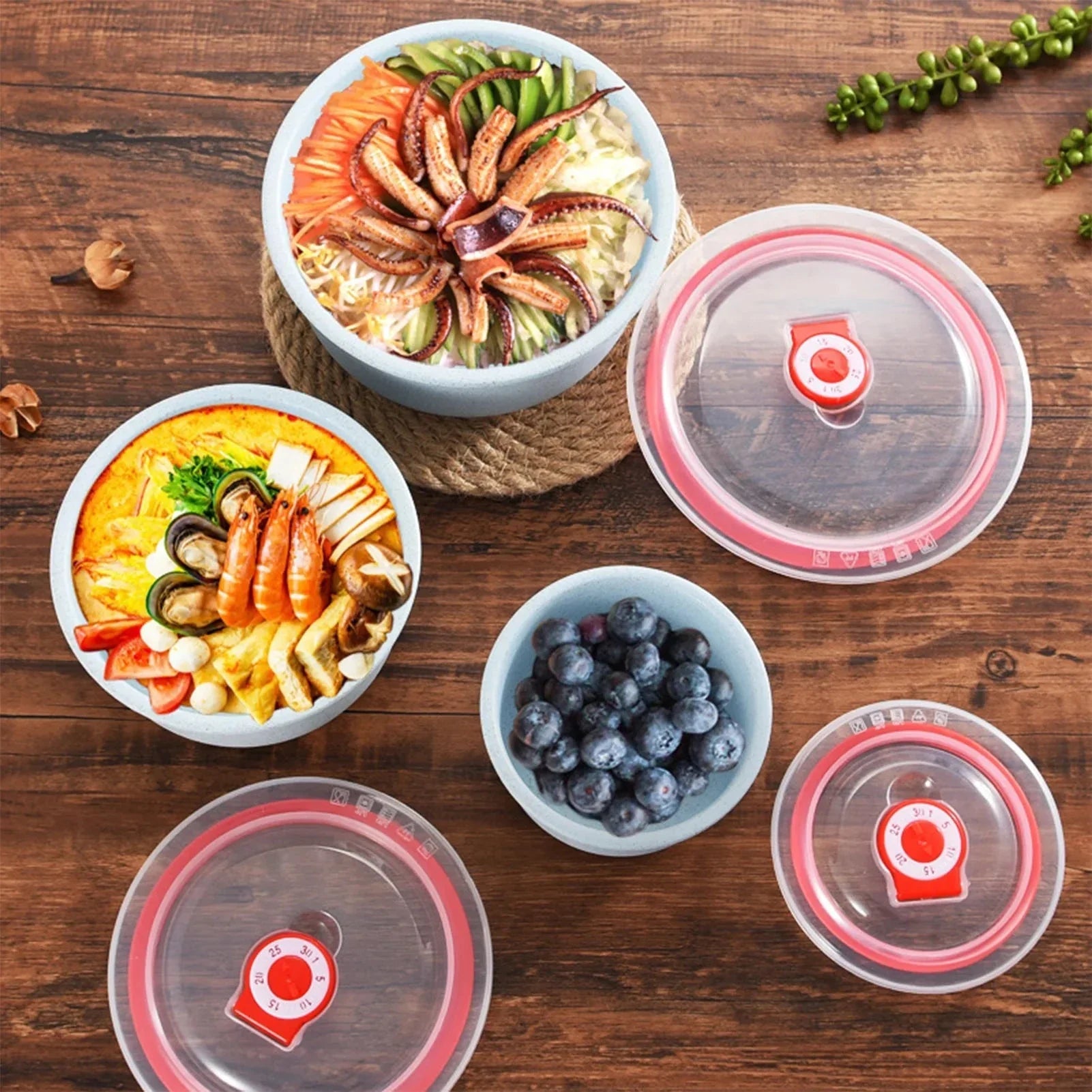 3 - Piece Bento Food Storage Containers Microwaveable Meal Prep - KitchenCraftedGoods