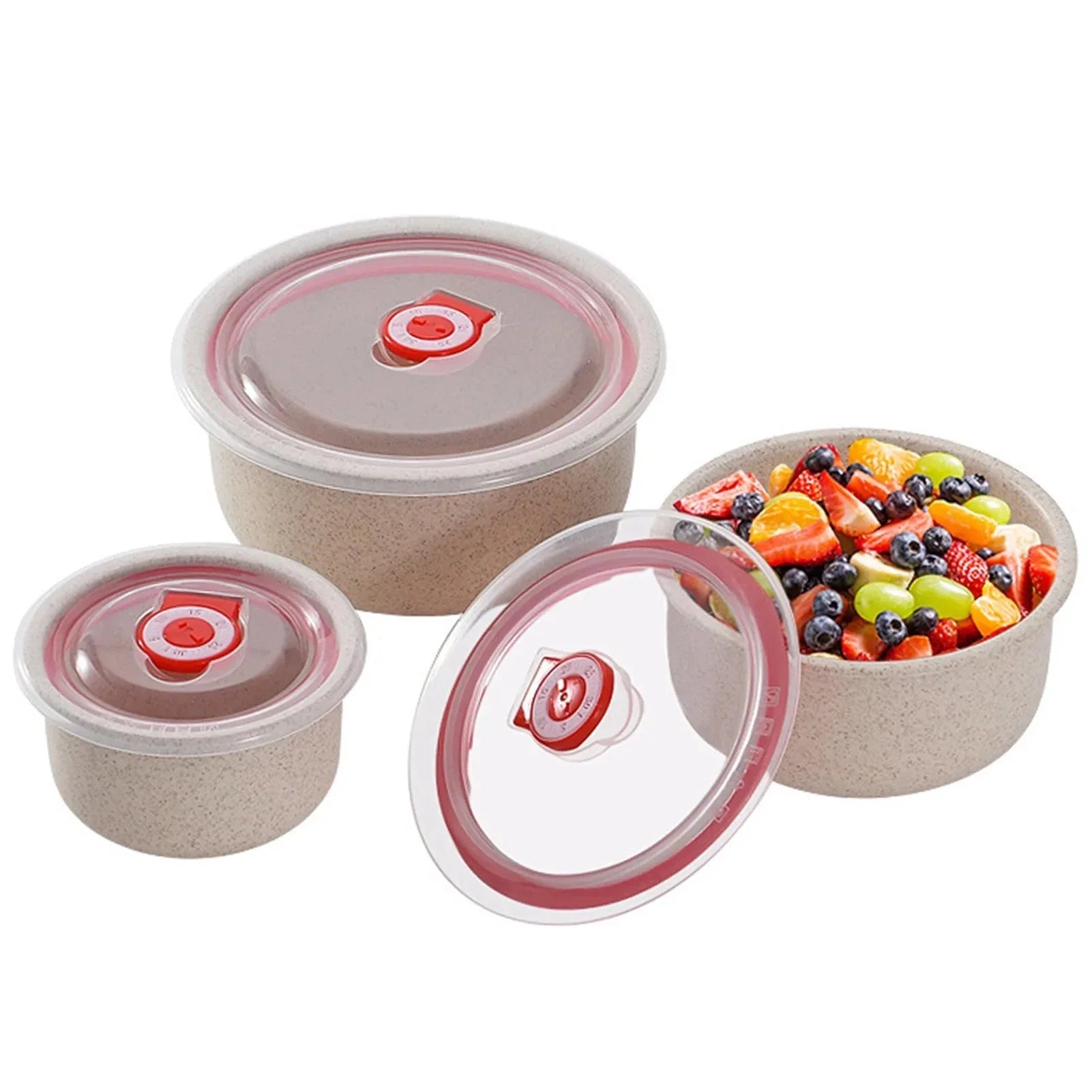 3 - Piece Bento Food Storage Containers Microwaveable Meal Prep - KitchenCraftedGoods
