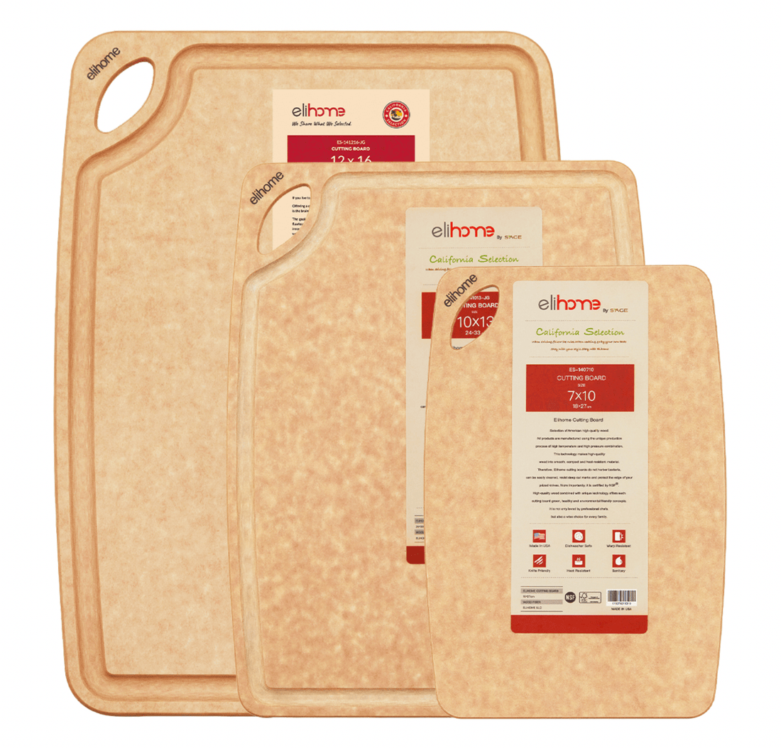 3 - Piece Cutting Board Set S/M/L – NSF Certified, Reversible & Dishwasher Safe - KitchenCraftedGoods