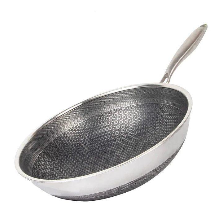 316 Stainless Steel Wok Pan – Nonstick Stir Fry & Skillet - KitchenCraftedGoods