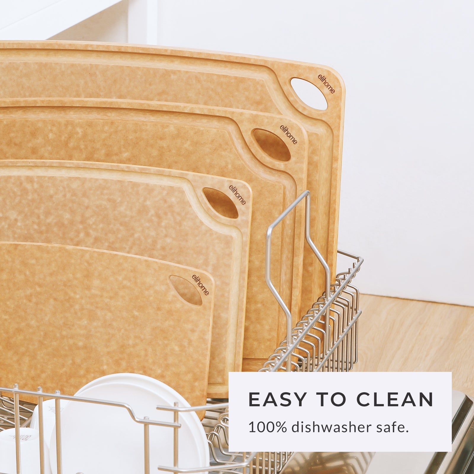 4 - Piece Cutting Board Set S/M/L/XL – NSF Certified, Reversible, Dishwasher Safe - KitchenCraftedGoods