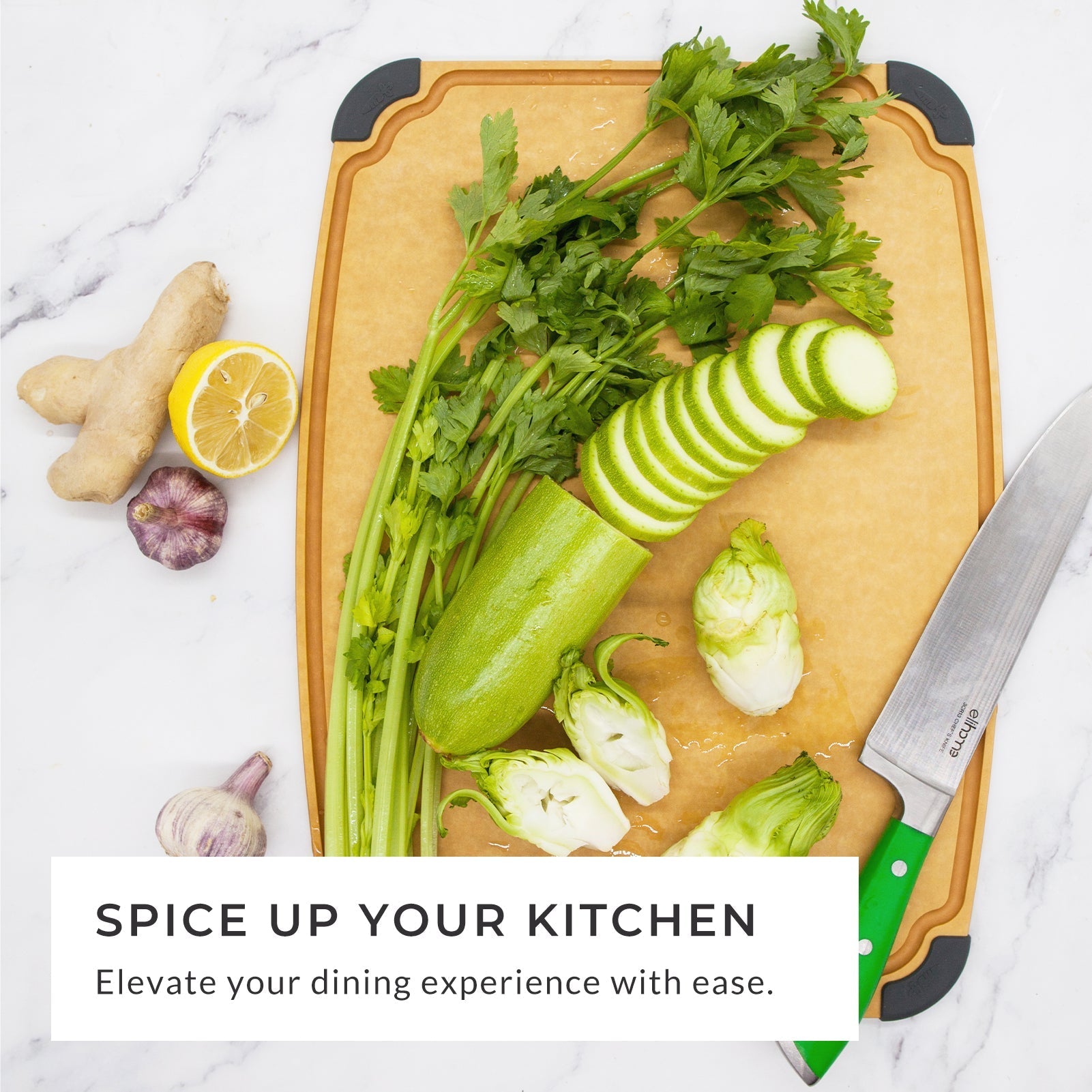 4 - Piece Cutting Board Set with Juice Grooves – Non - Slip, Dishwasher Safe, Eco - Friendly - KitchenCraftedGoods