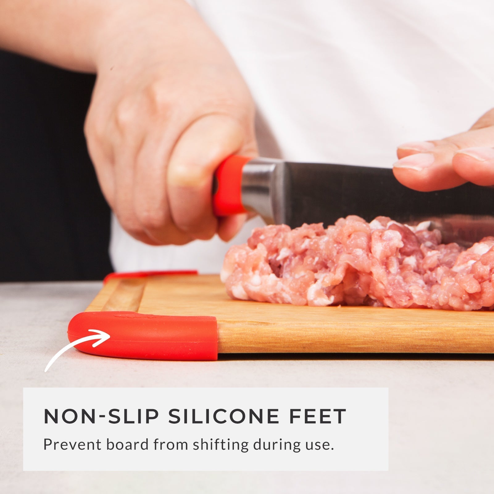 4 - Piece Non - Slip Cutting Board Set with Color - Coded System – S/M/L/XL, Dishwasher Safe - KitchenCraftedGoods