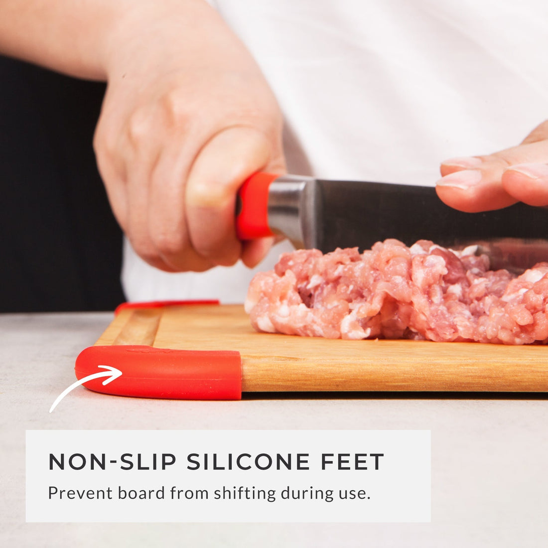 4 - Piece Non - Slip Cutting Board Set with Color - Coded System – S/M/L/XL, Dishwasher Safe - KitchenCraftedGoods