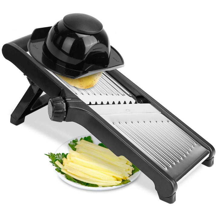 5 - in - 1 Stainless Steel Mandoline Slicer Set with Adjustable Blades - KitchenCraftedGoods