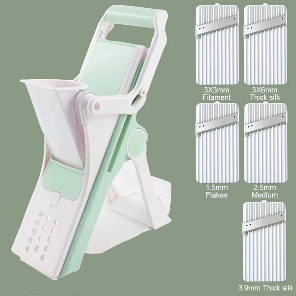 5 - in - 1 Vegetable Chopper & Mandoline Slicer – Manual Food Cutter - KitchenCraftedGoods