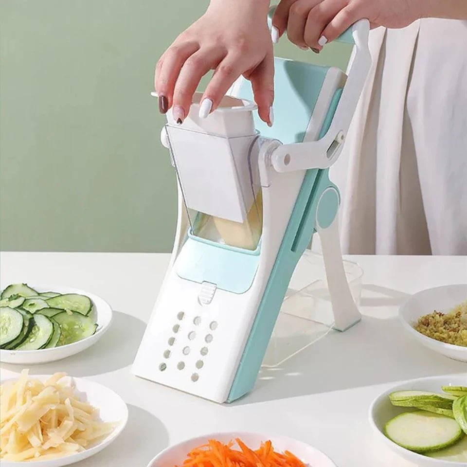 5 - in - 1 Vegetable Chopper & Mandoline Slicer – Manual Food Cutter - KitchenCraftedGoods