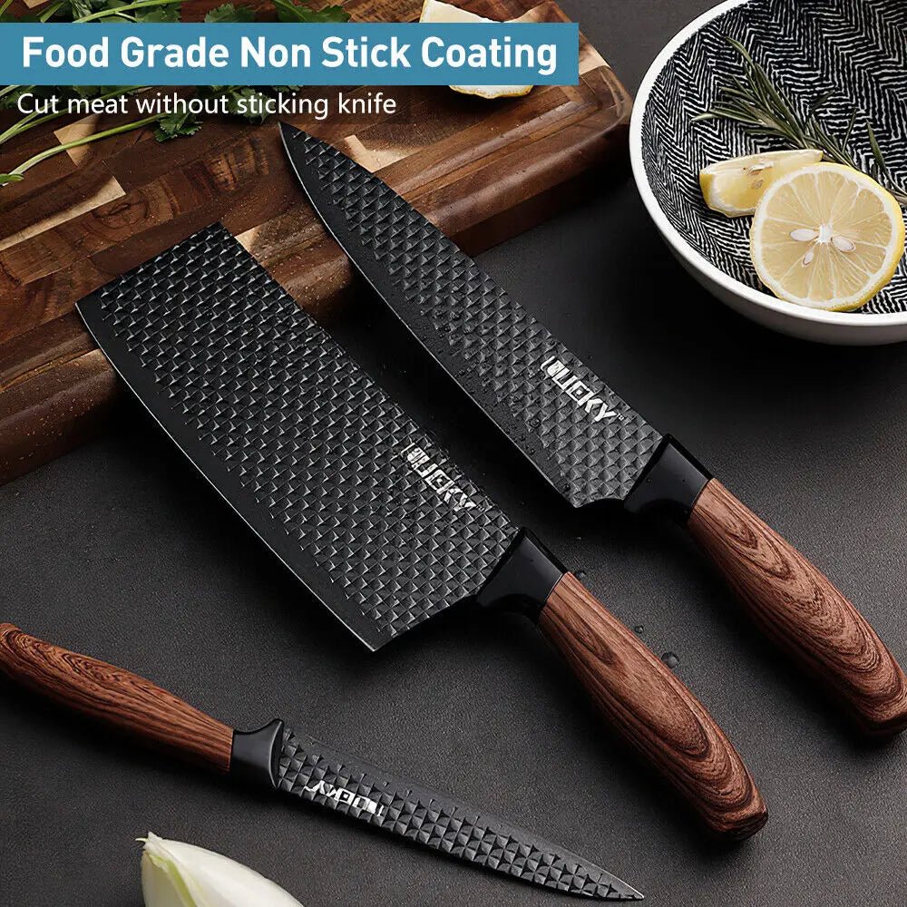 6 - Piece Stainless Steel Kitchen Knife Set – Professional Chef Knives for Fruit, Meat & Vegetable Cutting, Essential Cooking Tools - KitchenCraftedGoods