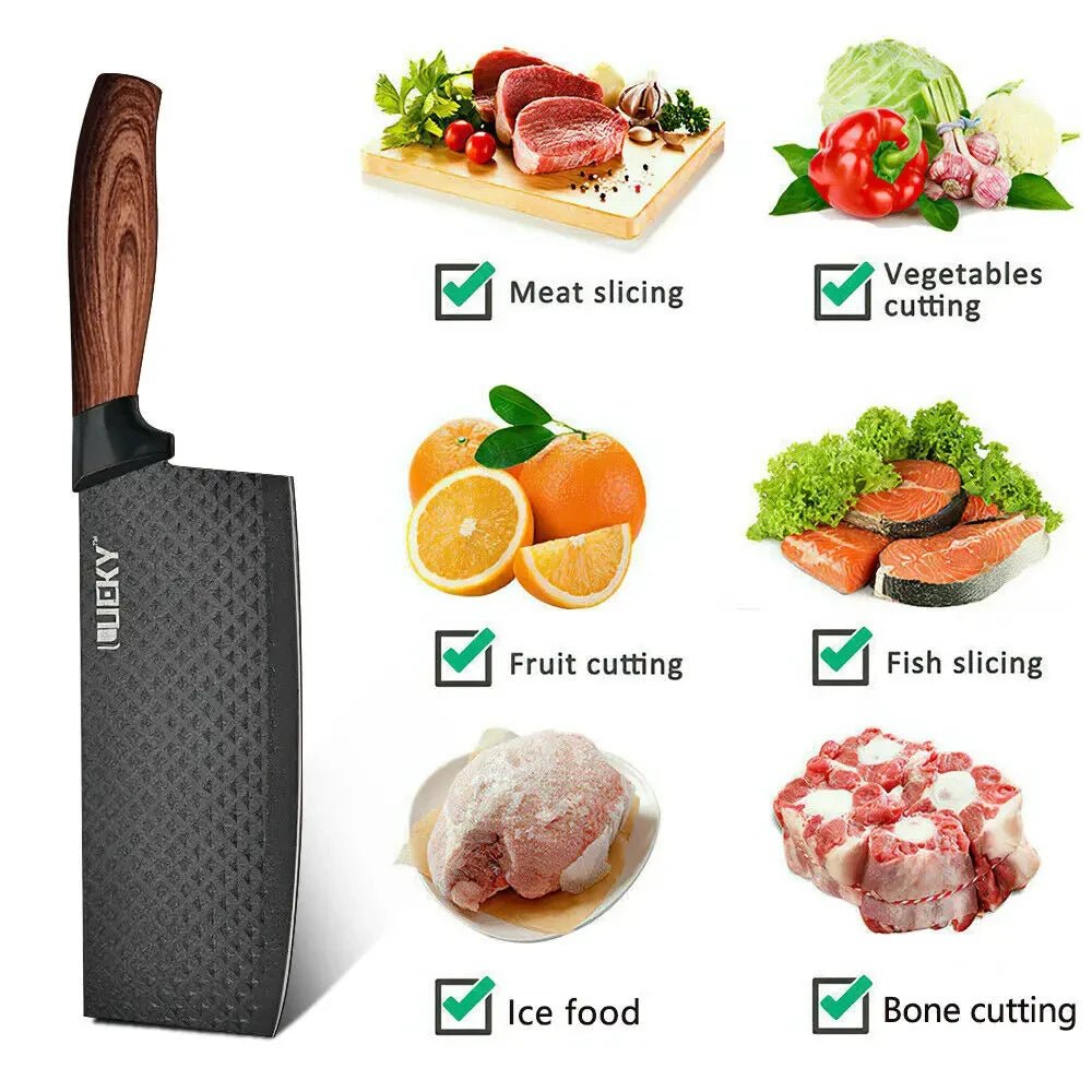 6 - Piece Stainless Steel Kitchen Knife Set – Professional Chef Knives for Fruit, Meat & Vegetable Cutting, Essential Cooking Tools - KitchenCraftedGoods