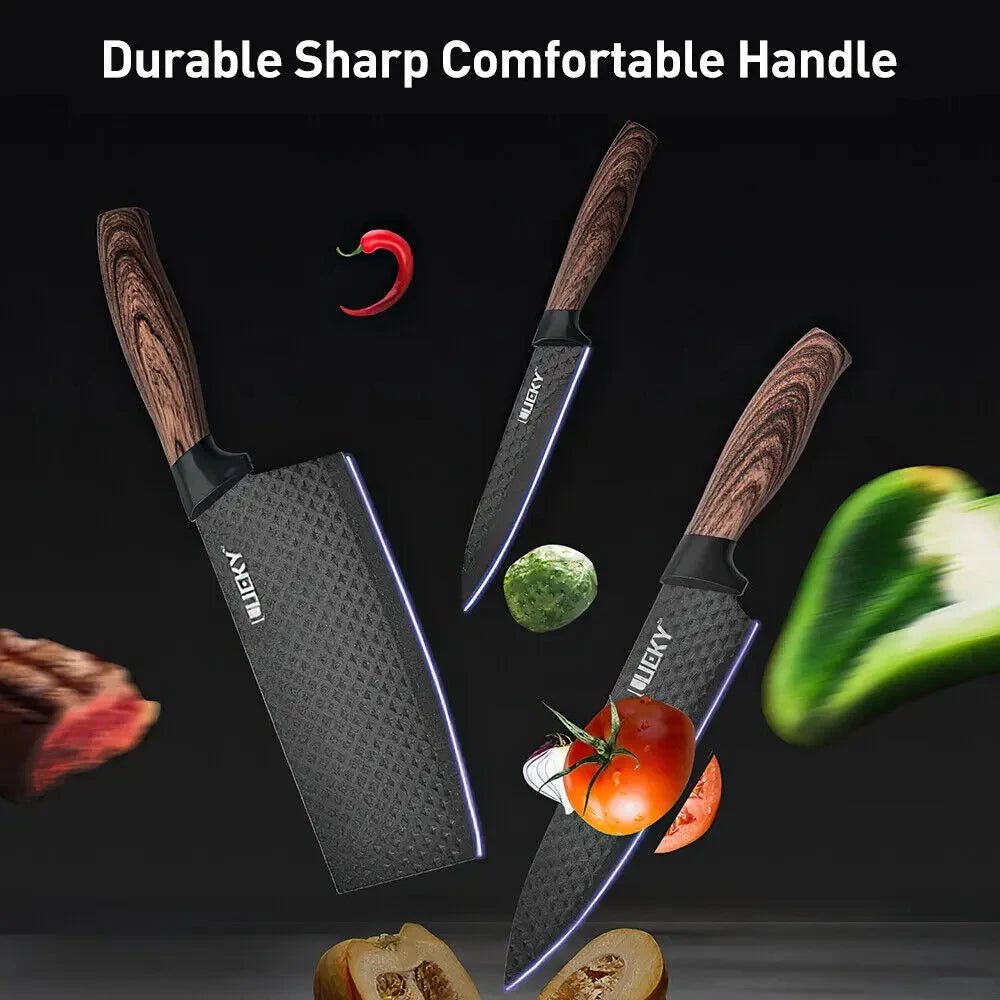 6 - Piece Stainless Steel Kitchen Knife Set – Professional Chef Knives for Fruit, Meat & Vegetable Cutting, Essential Cooking Tools - KitchenCraftedGoods