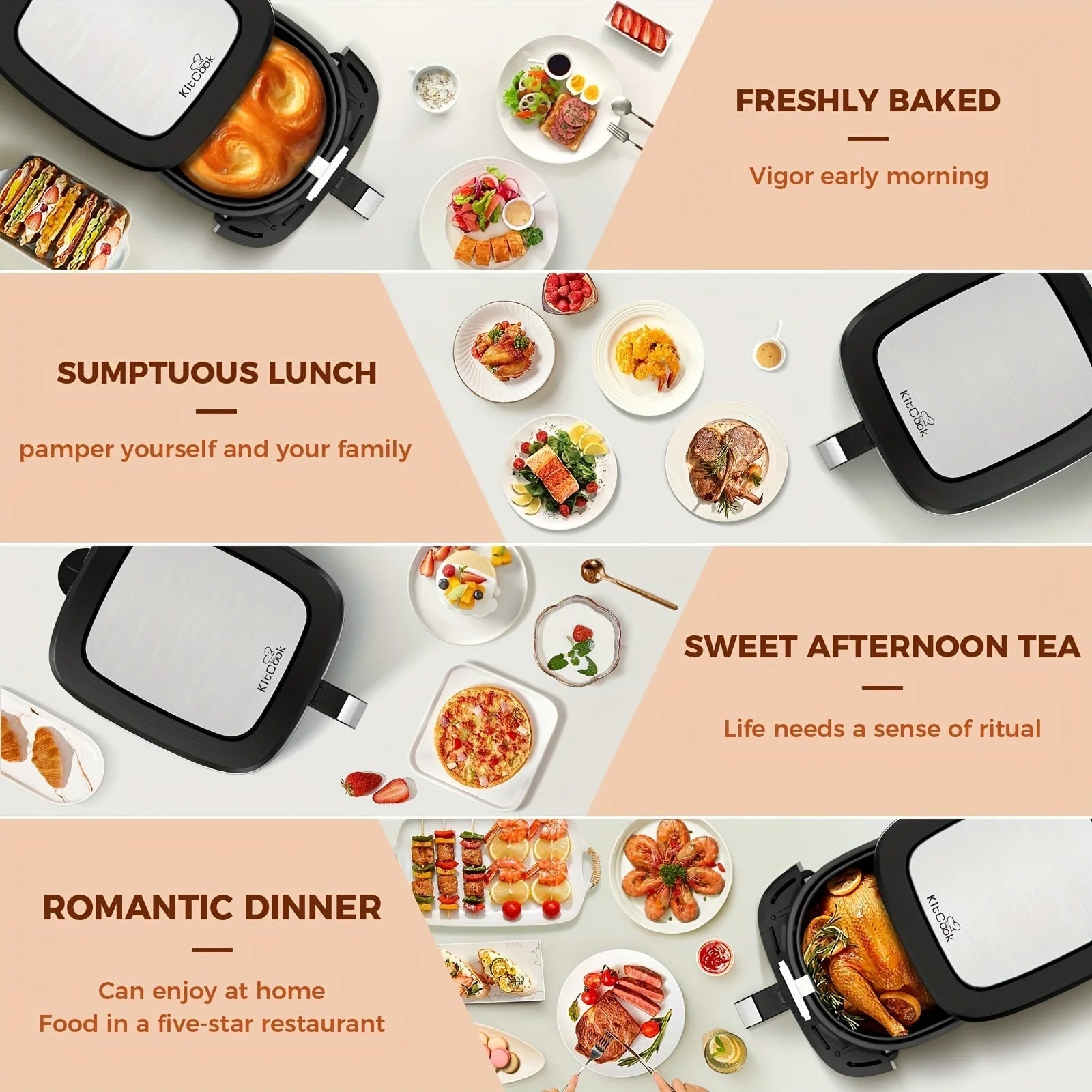 7QT Large Air Fryer 1500W, Digital Touch Screen, 8 Presets, Adjustable 100–400°F, Nonstick Basket, Oil - Free Cooker for Healthy Cooking (Black) - KitchenCraftedGoods