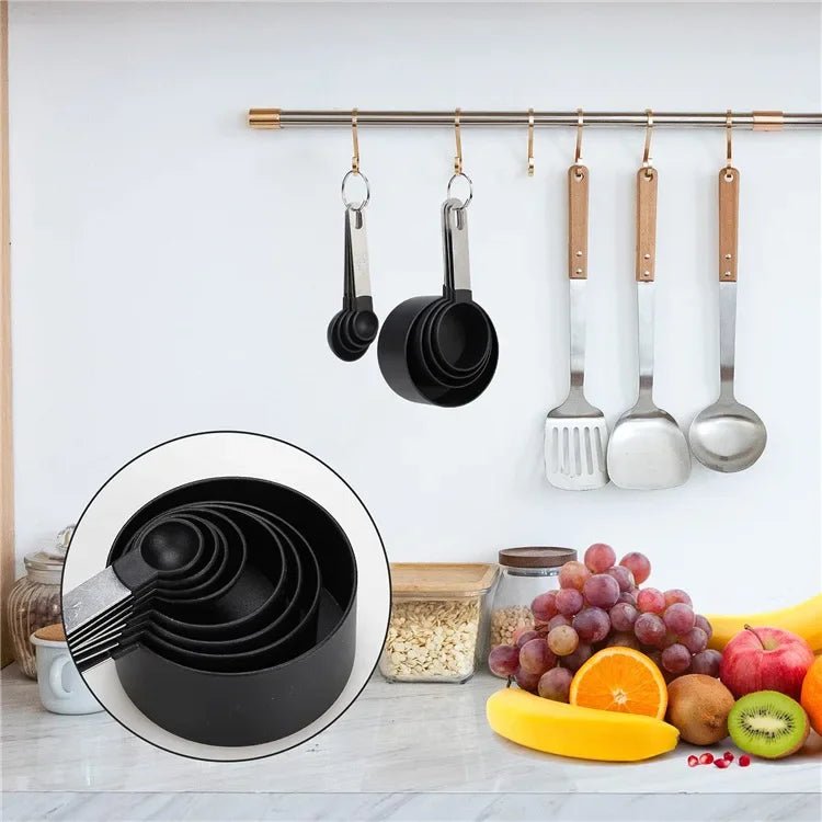 8PCS Stainless Steel Measuring Cups and Spoons Set with Scale – Stackable Metal Measuring Set for Baking, Cooking, Flour, Grain & Dessert Prep - KitchenCraftedGoods