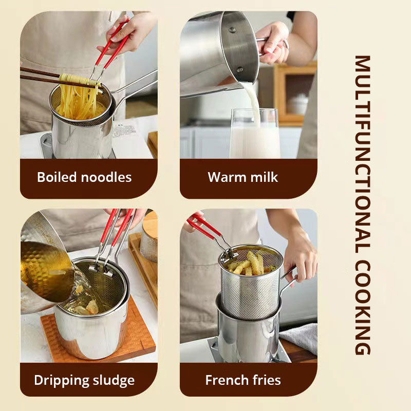 Household Stainless Steel Mini Oil Fryer with Filter