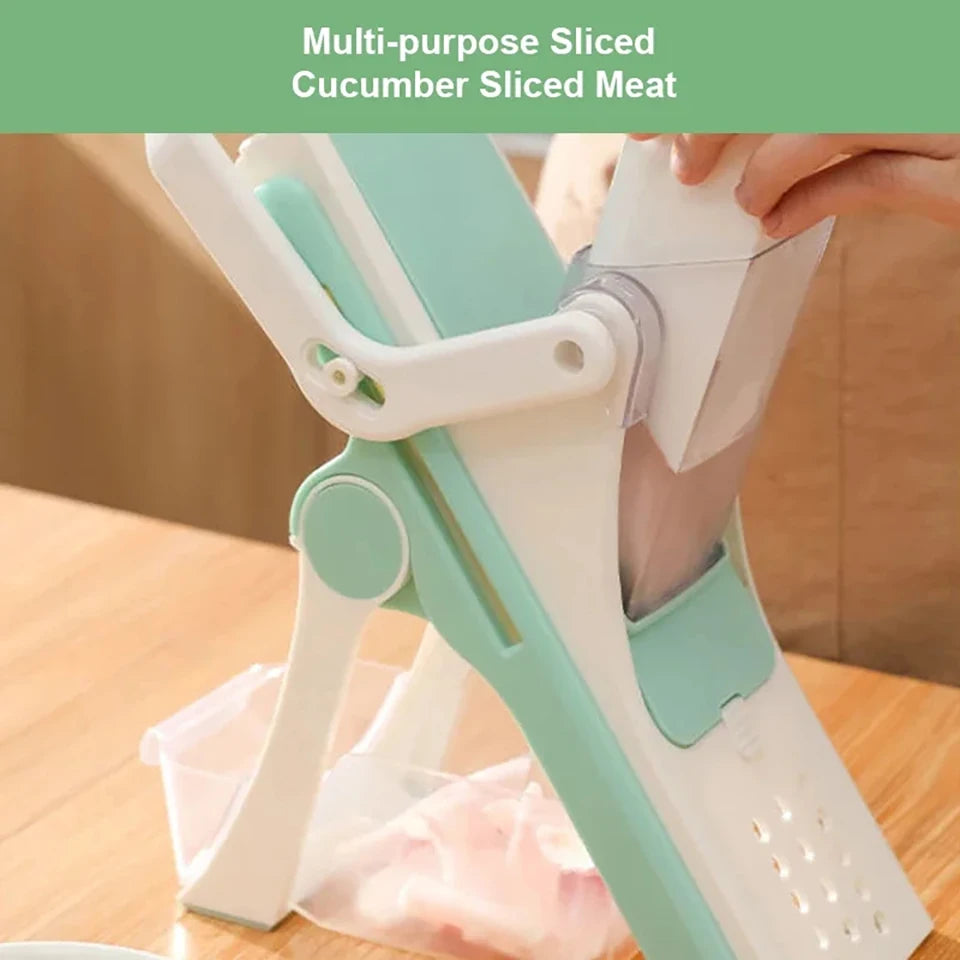 5-in-1 Vegetable Chopper & Mandoline Slicer – Manual Food Cutter, Fruit & Potato Slicer, Julienne Shredder for Cucumber, Carrot & More