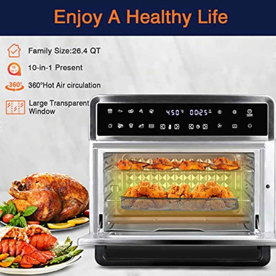 26.4QT 10-in-1 Digital Toaster Oven Air Fryer