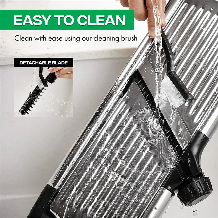 Adjustable Mandoline Slicer Stainless Steel – Vegetable Cutter & Chopper for Potato, Tomato, Onion, Carrot, Julienne & Slicing Tool