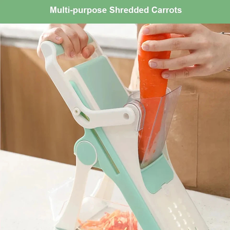 5-in-1 Vegetable Chopper & Mandoline Slicer – Manual Food Cutter, Fruit & Potato Slicer, Julienne Shredder for Cucumber, Carrot & More