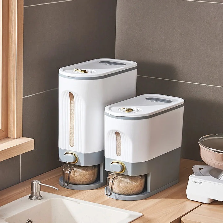 Large Capacity Rice Dispenser – Moisture-Proof Kitchen Grain Storage Box