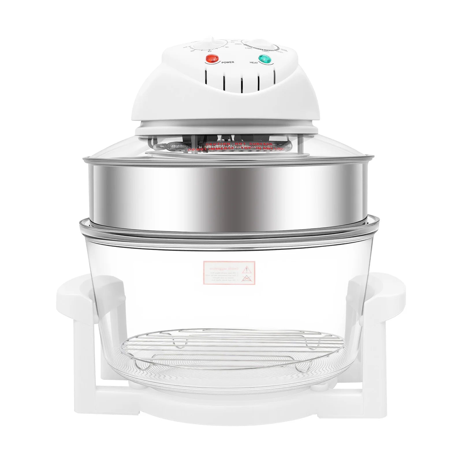 17.96QT Large Air Fryer Oven with Viewing Window, 110V 1200–1400W, 360° Hot Air Circulation, Oil-Free Cooker with Grill Rack for Home Kitchen