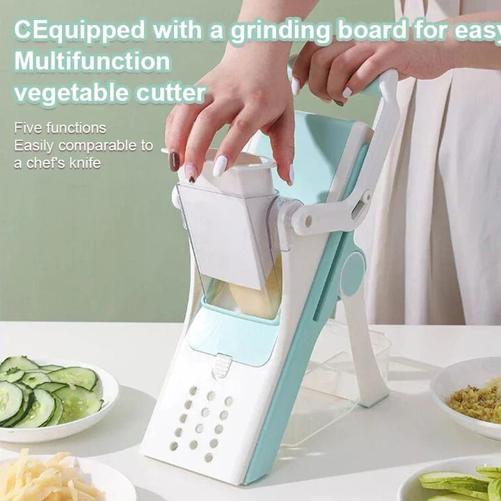 5-in-1 Vegetable Chopper & Mandoline Slicer – Manual Food Cutter, Fruit & Potato Slicer, Julienne Shredder for Cucumber, Carrot & More