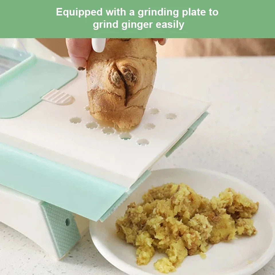 5-in-1 Vegetable Chopper & Mandoline Slicer – Manual Food Cutter, Fruit & Potato Slicer, Julienne Shredder for Cucumber, Carrot & More