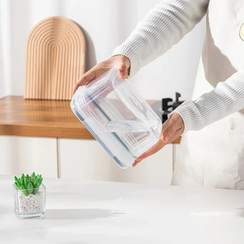 DecorBites™ Fridge Storage Containers with Drain Basket for Kitchen Organization