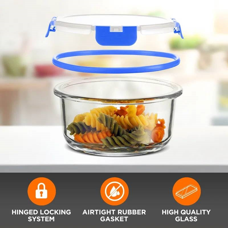 24-Piece Glass Food Storage Container Set with Snap Lids
