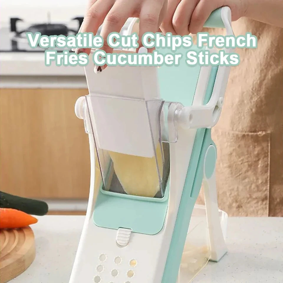 5-in-1 Vegetable Chopper & Mandoline Slicer – Manual Food Cutter, Fruit & Potato Slicer, Julienne Shredder for Cucumber, Carrot & More