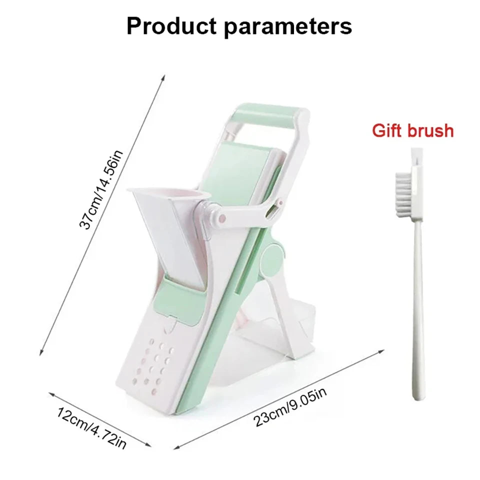 5-in-1 Vegetable Chopper & Mandoline Slicer – Manual Food Cutter, Fruit & Potato Slicer, Julienne Shredder for Cucumber, Carrot & More