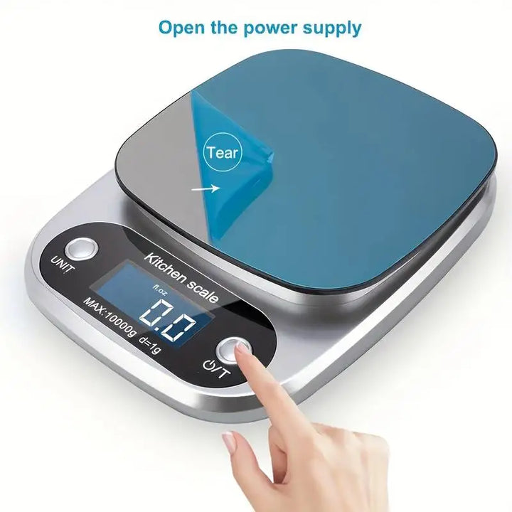 Digital Kitchen Scale 10kg/22lb – High Precision Food Scale with LCD Display, Gram & Ounce Measuring for Baking, Cooking & Meal Prep