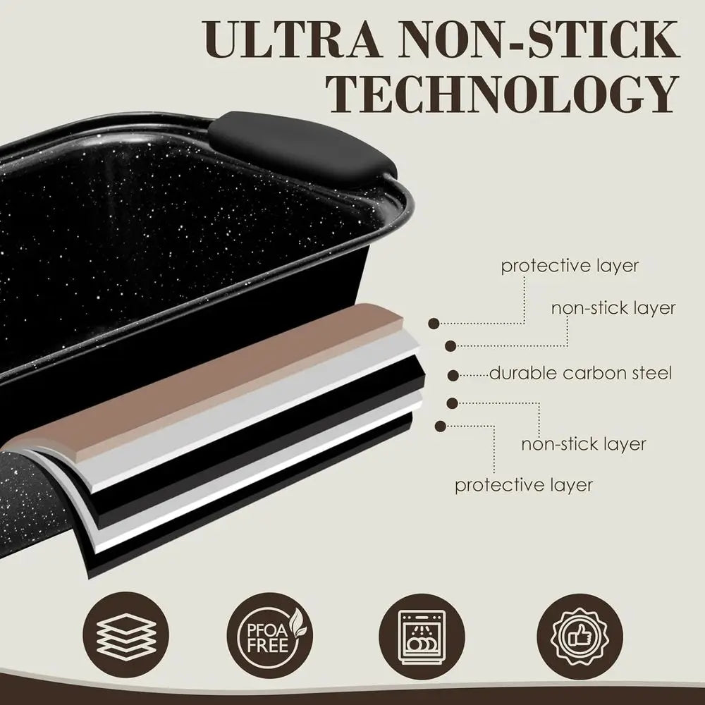 22-Piece Nonstick Bakeware Set – Stackable Baking Pans with Silicone Handles, Oven-Safe Baking Set Including Cookie Sheets, Cake & Roasting Pans