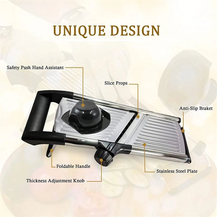 Adjustable Mandoline Slicer Stainless Steel – Vegetable Cutter - KitchenCraftedGoods
